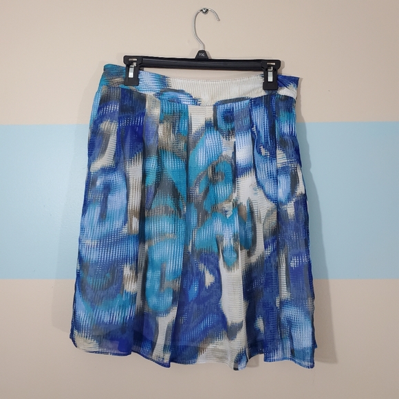 Apostrophe Blue A-line Skirt - Picture 5 of 7